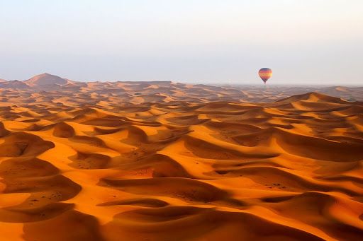 A hot-air balloon flight over the Dubai desert