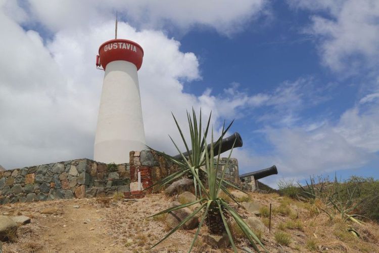 Phare et vieux canons du port de Gustavia - St Barth - © Leonard Zhukovsky/123RF