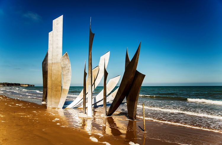 Le monument sur Omaha Beach, à Vierville, en Normandie