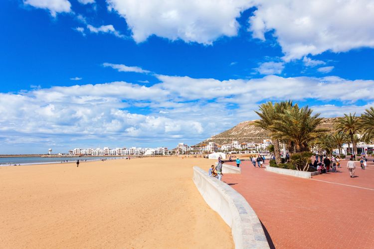 Il lungomare della spiaggia di Agadir
