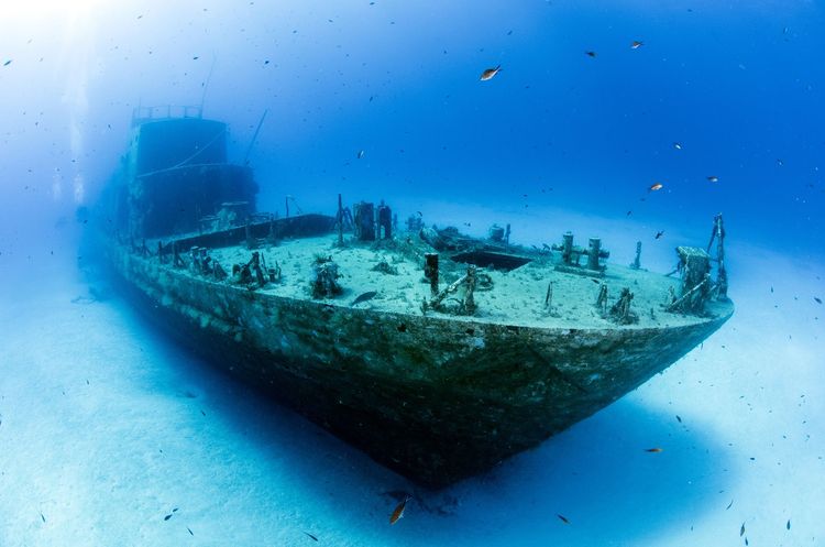 Epave dans les fonds marins de Malte