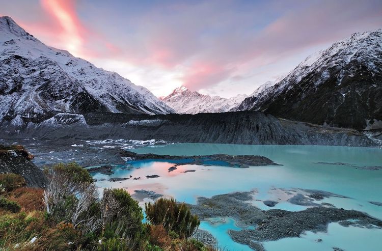 Glacier sur le Mont Cook, Nouvelle-Zélande