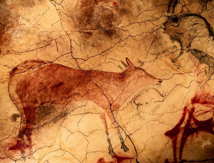 Grand cerf dans la grotte peinte par Altamira
