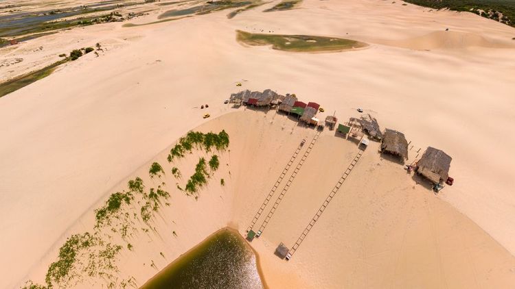 Image aérienne du Parque das Dunas, Brésil