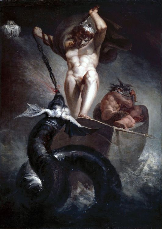 "Thor luttant contre le serpent de Midgard" (1790) de Johann Heinrich Füssli