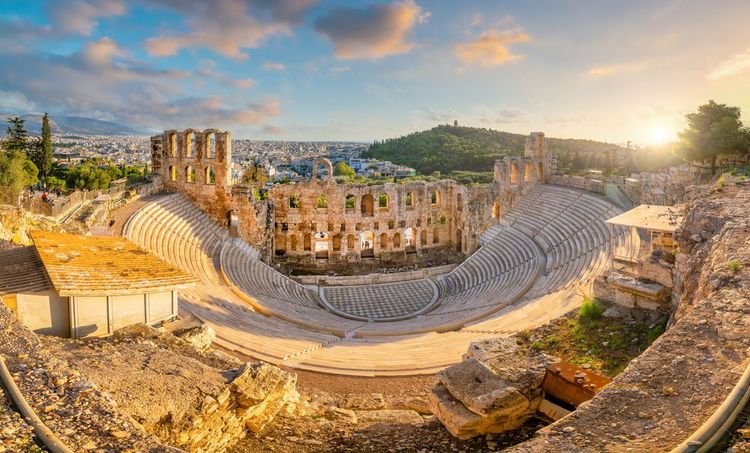 L'Odéon d'Hérode Atticus, structure de théâtre romain à l'Acropole d'Athènes, Grèce
