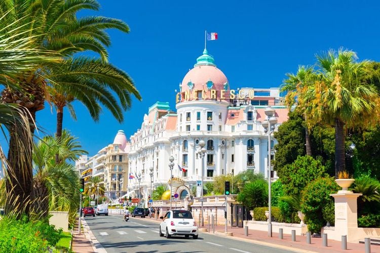 Le Negresco hotel on the Promenade des Anglais in Nice, France