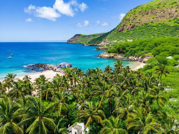 La plage de Tarrafal sur l'île de Santiago de Tarrafal, Cap Vert