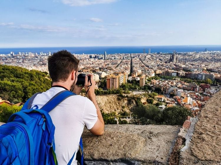 La vue depuis Bunkers del Carmel, Barcelone, Espagne