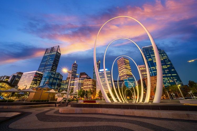 Le centre ville de Perth en Australie