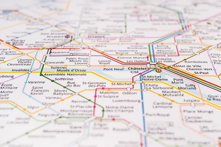 Le plan du métro parisien.