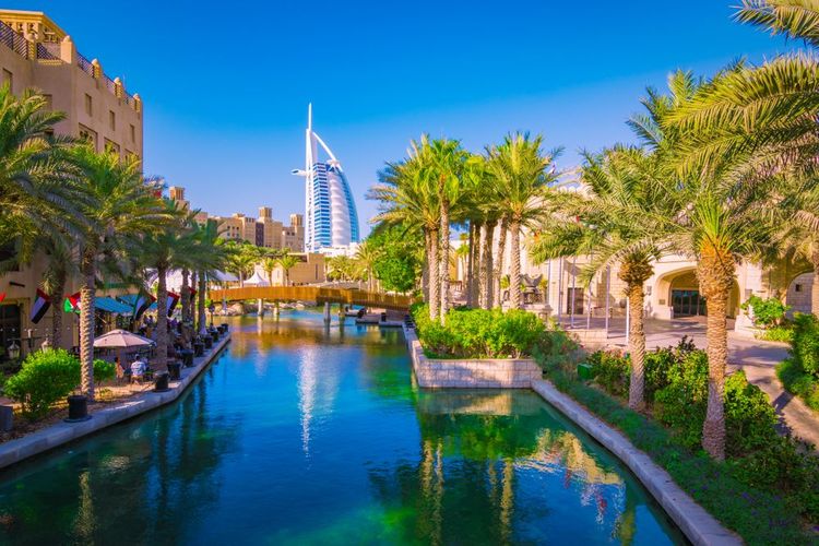 Le quartier de Madinat Jumeirah à Dubaï, EAU