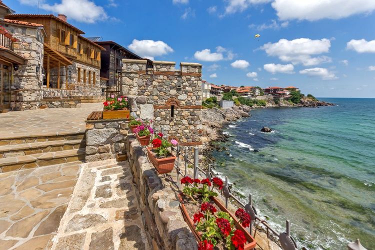 Les fortifications antiques dans la vieille ville de Sozopol, région de Burgas, Bulgarie