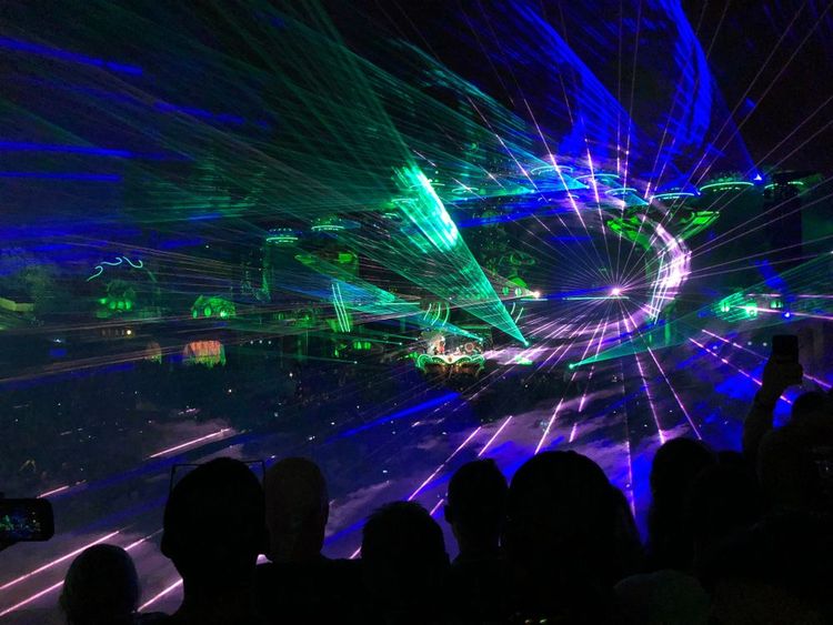 Les jeux de lumièreau festival Tomorrowland, en Belgique