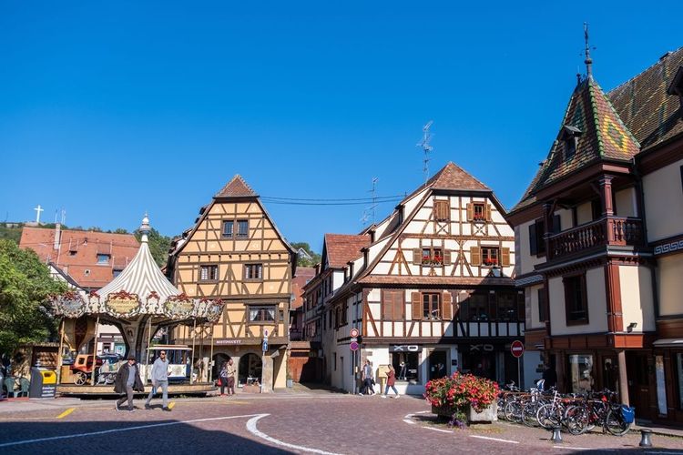 Maisons colorées traditionnelles à Obernai