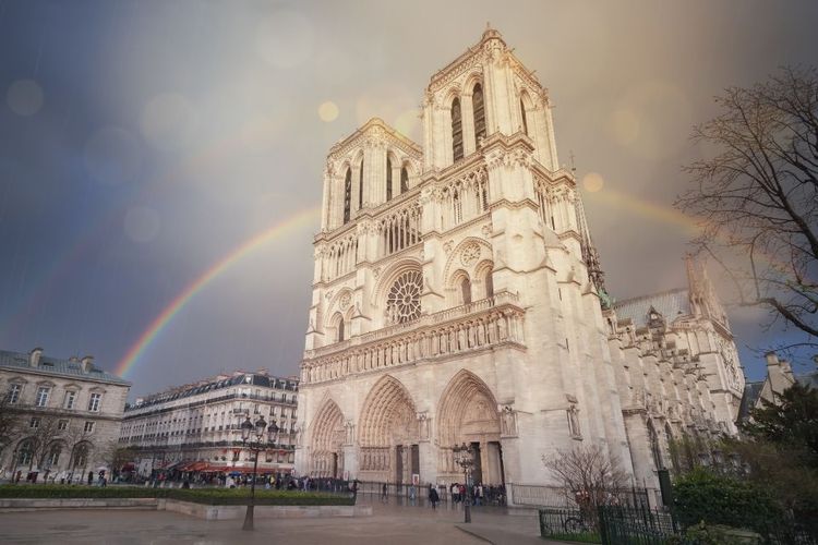 Paris and Notre-Dame under the rain
