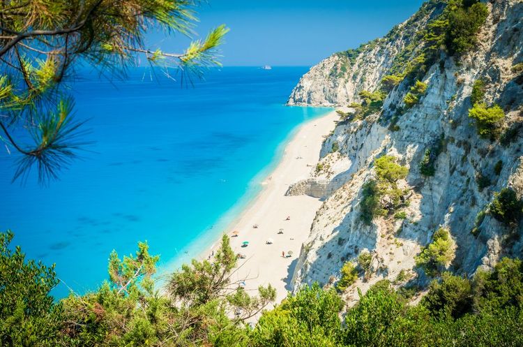 Plage d'Egremni sur l'île de Leucade