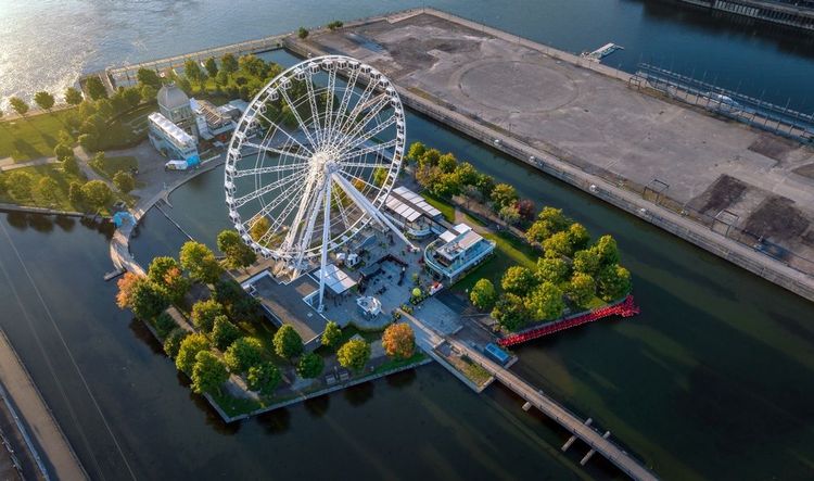 Vue aérienne de la Grande roue de Montréal