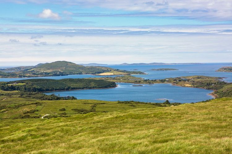 Vue depuis le sentier Lower Diamond Hill en Irlande