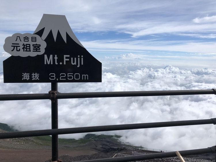 Vue depuis le mont Fuji au dessus des nuages