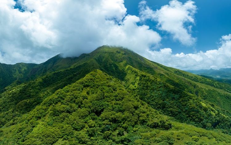 Vue du Mont Pelée, Martinique.