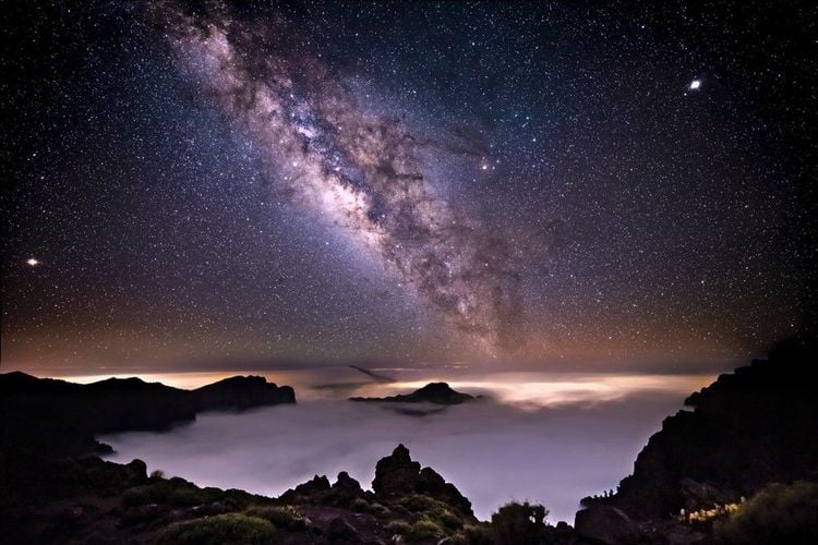 La Voie lactée visible depuis la Caldera de Taburiente