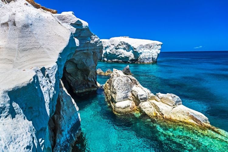 Les White rocks, à Sarakiniko, sur Milos.