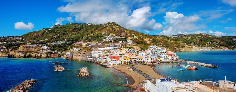 Panoramic view of the magnificent village of Sant'Angelo on the island of Ischia