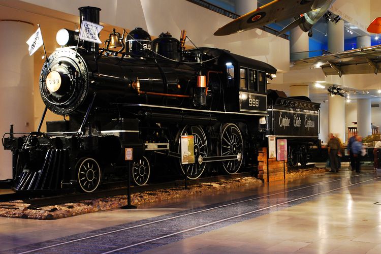 Eine Lokomotive im Museum of Science and Industry in Chicago