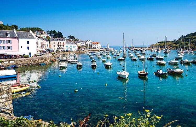 Le port de Sauzon sur l'île de Belle-Ile-en-Mer.