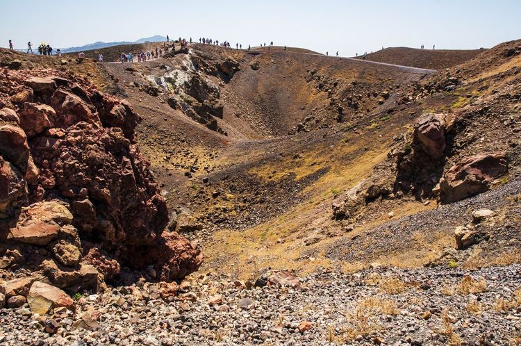 Around the active crater of Nea Kameni