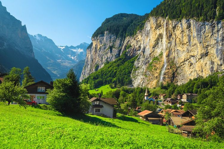 La vallée de Lauterbrunnen, Oberland, Suisse, Europe