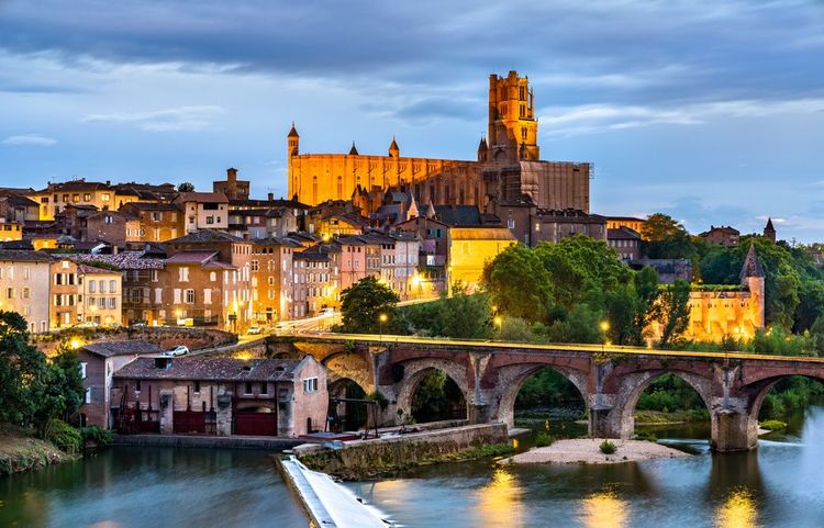 La cathédrale et le vieux pont d'Albi, France
