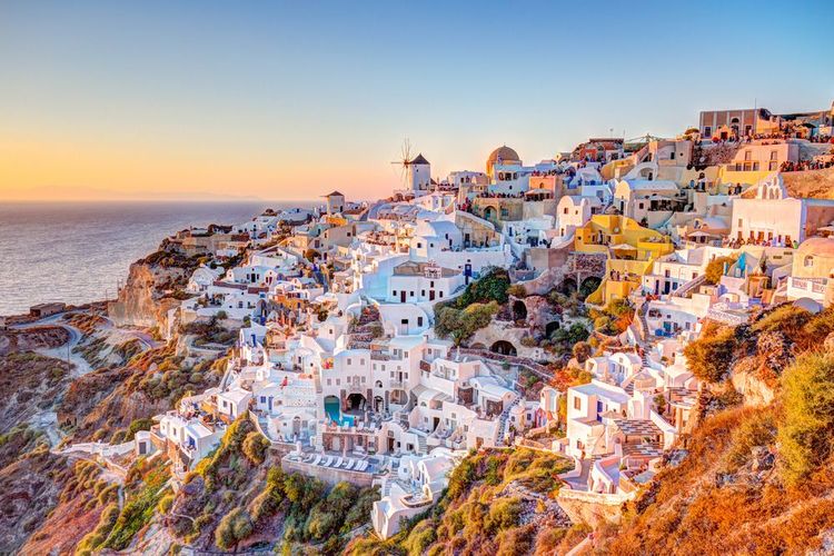 Coucher de soleil à Oia.