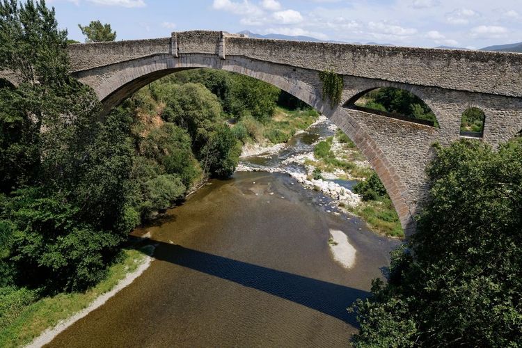 The Roman bridge over the Tech, at the entrance to Céret