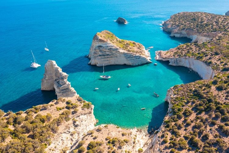  Baie de Kleftiko, île de Milos.