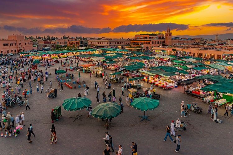 Jemaa el Fna, Marrakech, Maroc