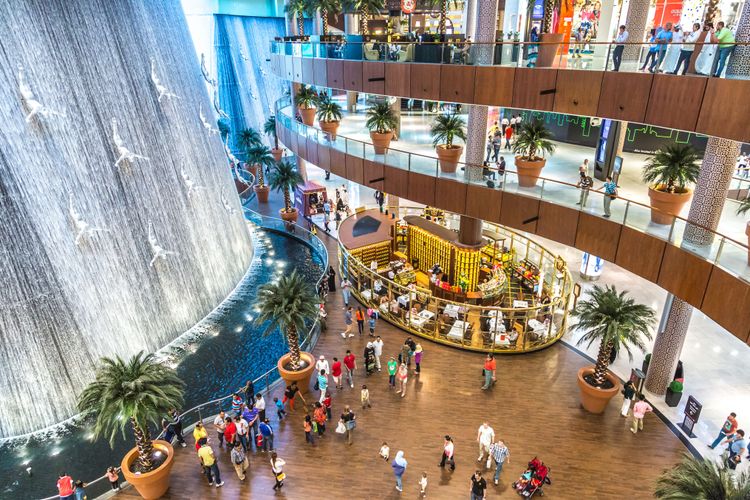 La chute d'eau du Dubaï Mall