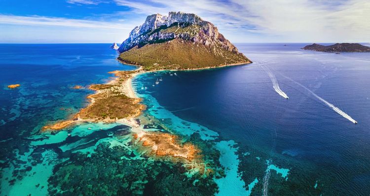 Vue aérienne sur l'île de Tavolara
