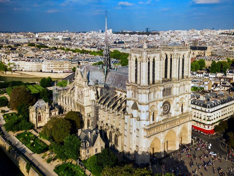 Vue aérienne sur la cathédrale