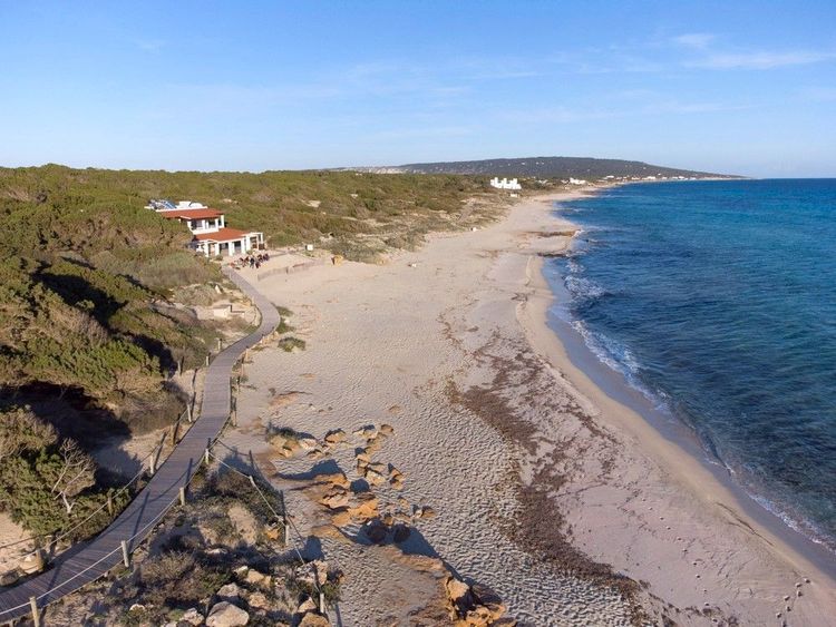 Un restaurant est installé sur la plage