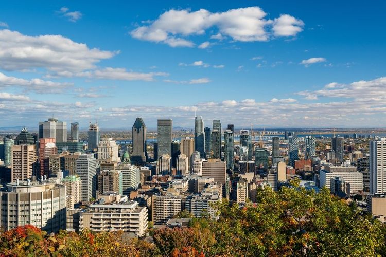 Vue depuis le belvédère Kondiaronk, Parc du Mont Royal, Montréal, Canada