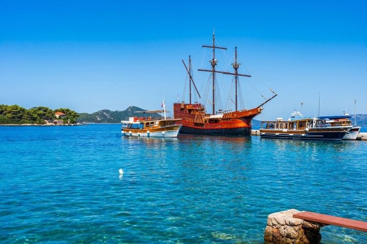 Les fameux bateau en bois qu'on trouve dans les îles Elaphites (ici, à Kolocep)