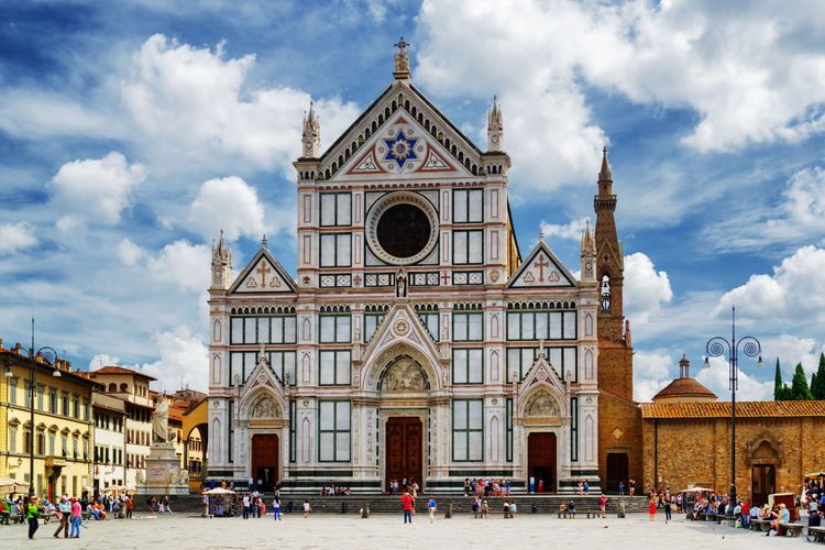 Die Marmorfassade von Santa Croce