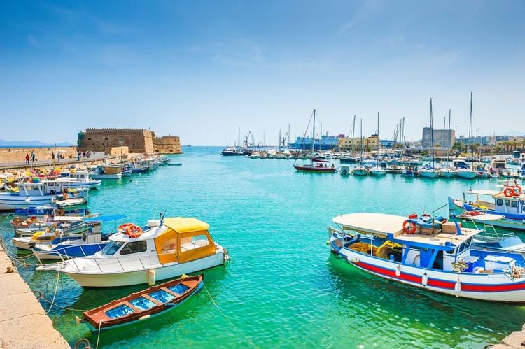 Le port de pêche d'Héraklion.