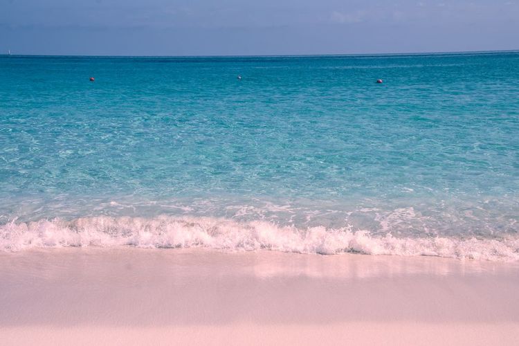 Plage de sable rose sur Harbour Island, Bahamas