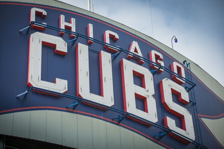 Name des Vereins Chicago Cubs auf dem Stadion