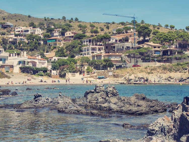 Plage à Colera, Catalogne, Espagne