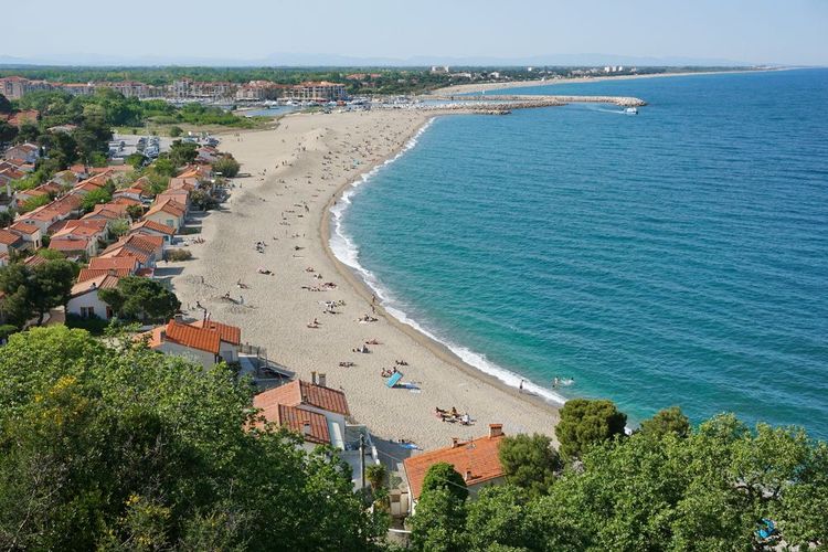 Luftaufnahme des Strandes von Racou in Argelès-sur-Mer