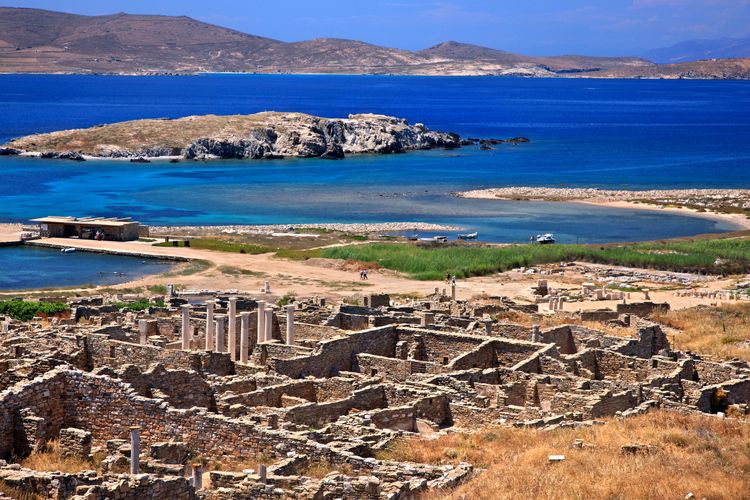 The island of Delos, Mykonos' historic neighbour